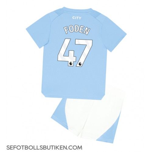 Manchester City Phil Foden #47 Replika Babykläder Hemma matchkläder barn 2023-24 Korta ärmar (+ Korta byxor)